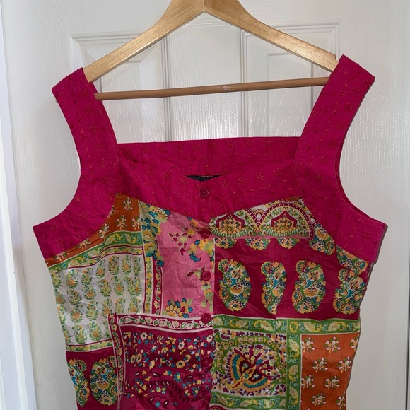 Van Huesen Top & Skirt Tropical NWT L Vibrant Multi Colors Vacation Island Artsy - Picture 2 of 14